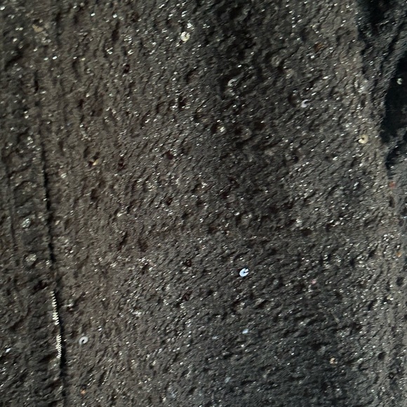 Max Jeans Women’s Stretchy, Black, Zip Sequin Top Sz S - Picture 3 of 6